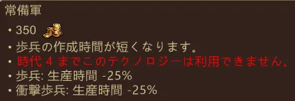 常備軍の研究ボタン