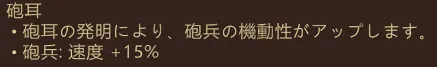 砲耳の研究ボタン